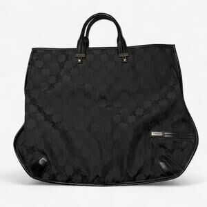 Tumi Signature T-Pattern Large Tote Bag Nylon Leather Trim Detachable Pouch